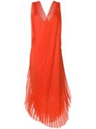 Lanvin Pleated Crossover Dress - Orange