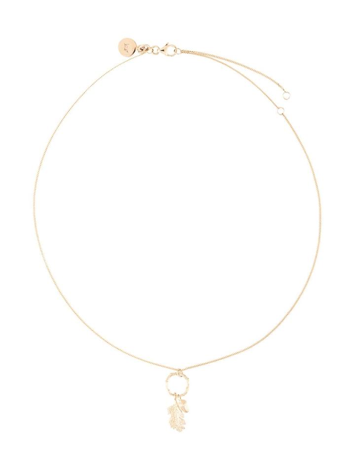 Karen Walker Acorn And Leaf Loop Necklace - Gold