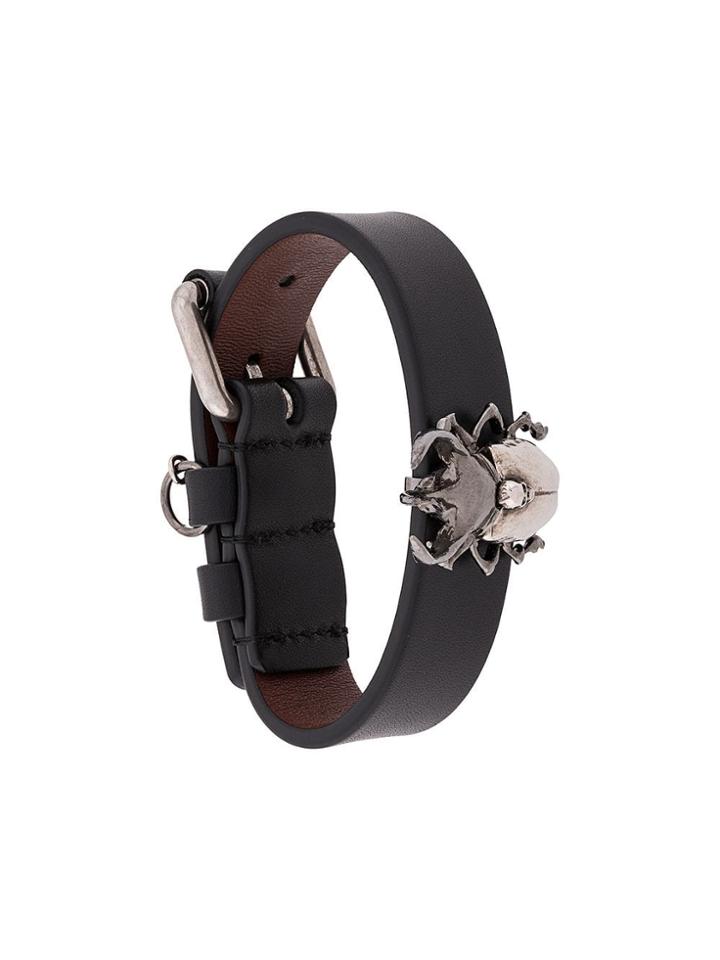 Alexander Mcqueen Beetle Motif Bracelet - Black