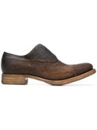 Carpe Diem Distressed Derby Shoes - Brown