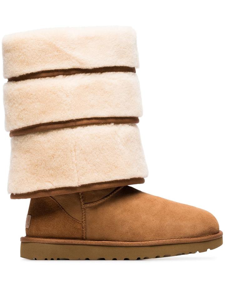 Y / Project Ugg Layered Sheepskin Boots - Brown
