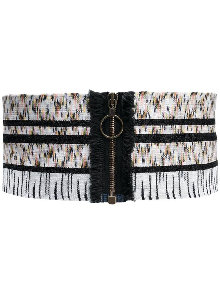 Missoni Knitted Zip Belt - White