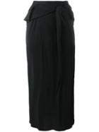 Rick Owens Tied Front Straight Skirt, Women's, Size: 40, Black, Acetate/silk