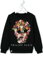 Philipp Plein Kids 'oh My Roses' Sweatshirt, Girl's, Size: 12 Yrs, Black