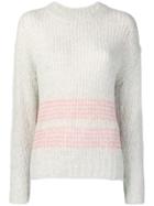 Rag & Bone Striped Chunky Sweater - Grey