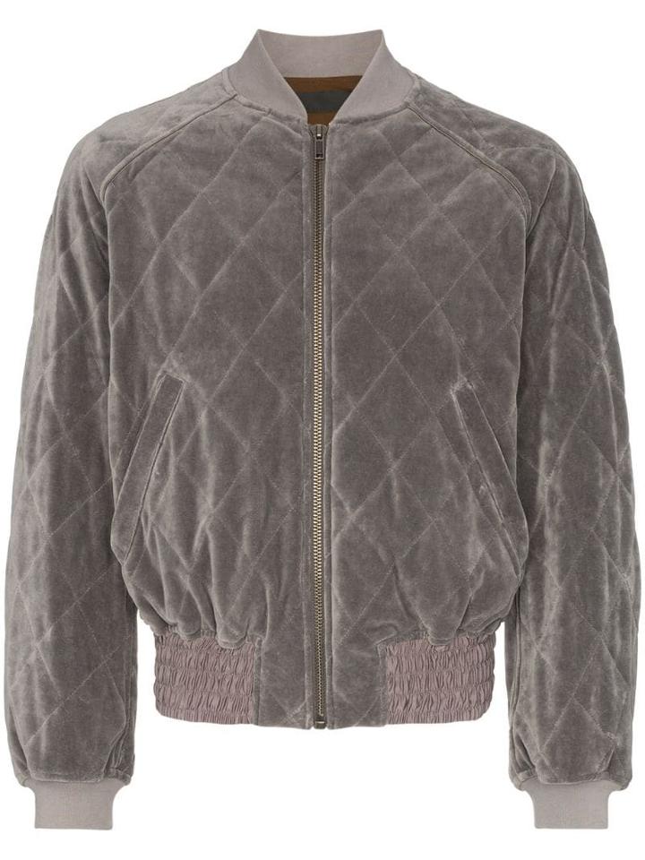 Haider Ackermann Quilted Velvet Bomber Jacket - Grey