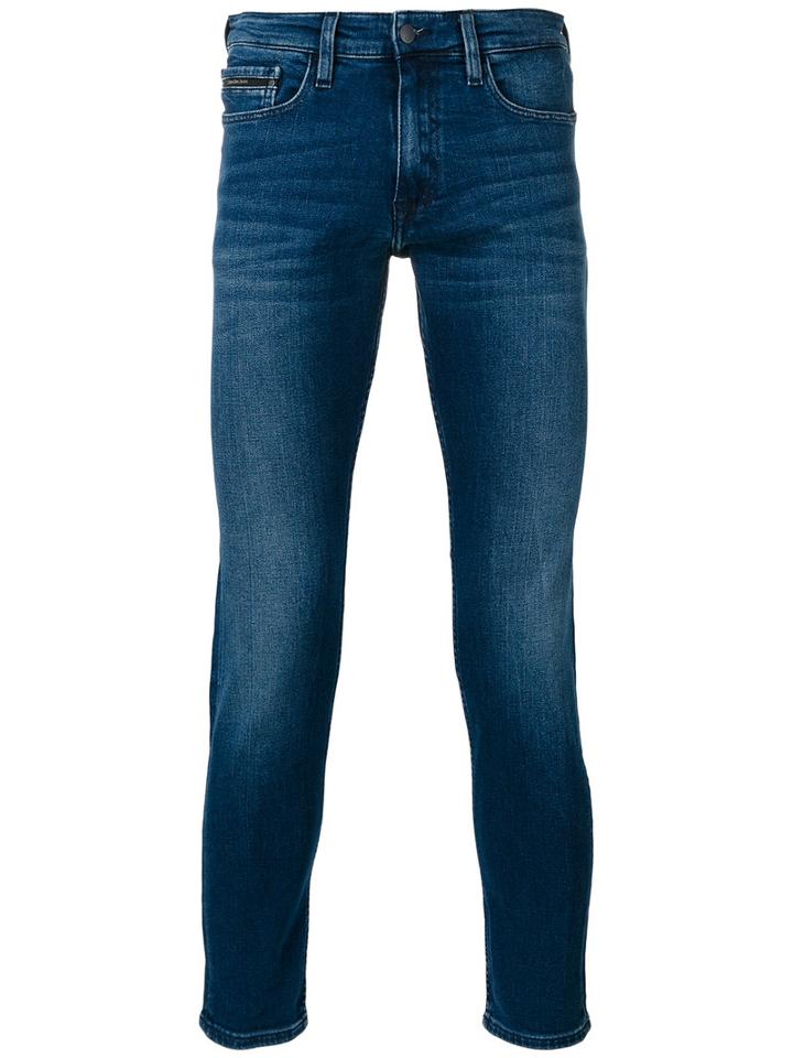 Calvin Klein Jeans - Skinny Jeans - Men - Cotton/polyester/spandex/elastane - 36, Blue, Cotton/polyester/spandex/elastane