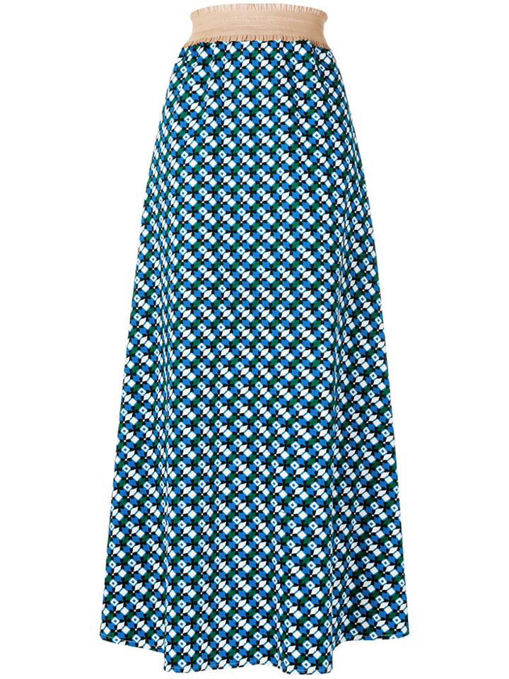 Daniela Pancheri Printed Midi Skirt - Blue