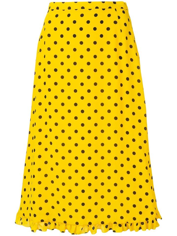 Alessandra Rich Polka Dot A-line Skirt - Yellow