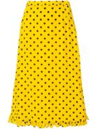 Alessandra Rich Polka Dot A-line Skirt - Yellow