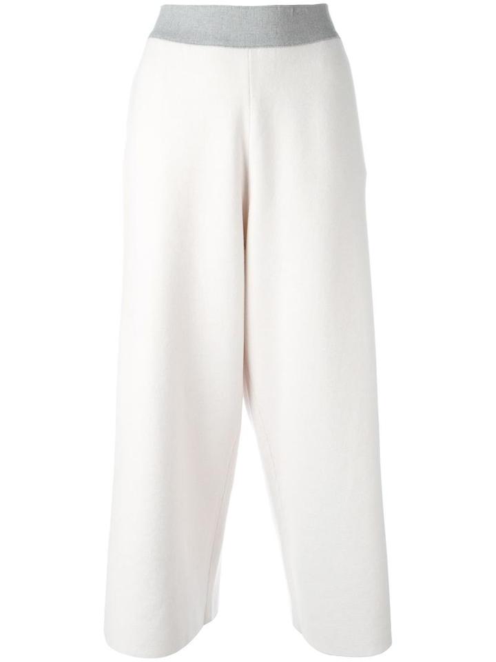 Fabiana Filippi Straight Cropped Trousers, Women's, Size: 44, Nude/neutrals, Cashmere/viscose/pbt Elite/cotton