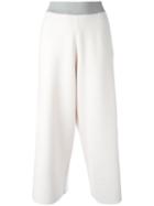 Fabiana Filippi Straight Cropped Trousers, Women's, Size: 44, Nude/neutrals, Cashmere/viscose/pbt Elite/cotton
