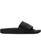 Balmain Embossed Logo Slide Sandals - Black