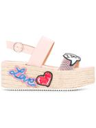 Love Moschino Wedged Sandals - Pink & Purple