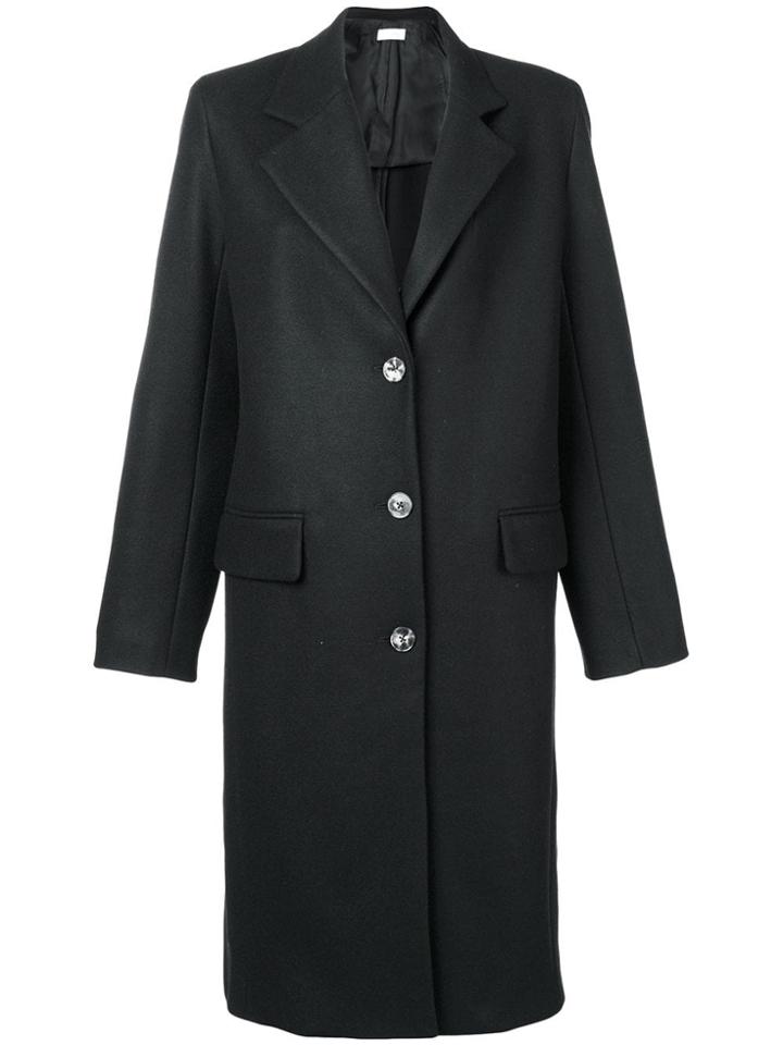The Row Single Breasted Midi Coat - Black