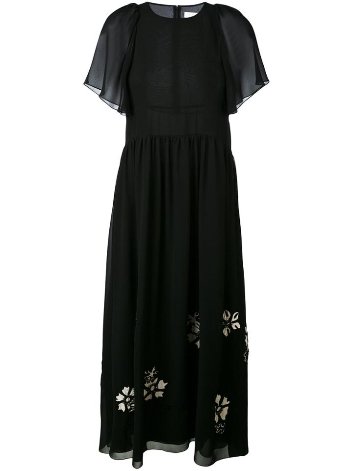 Chloé Flower Appliqué Dress - Black