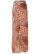 Amir Slama Printed Silk Wrap Skirt - Red
