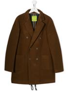 Paolo Pecora Kids Teen Double-breasted Coat - Brown