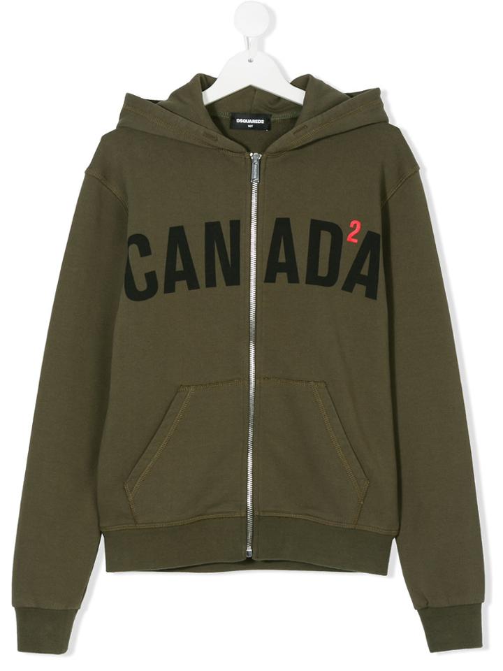 Dsquared2 Kids Canada Print Hoodie - Green