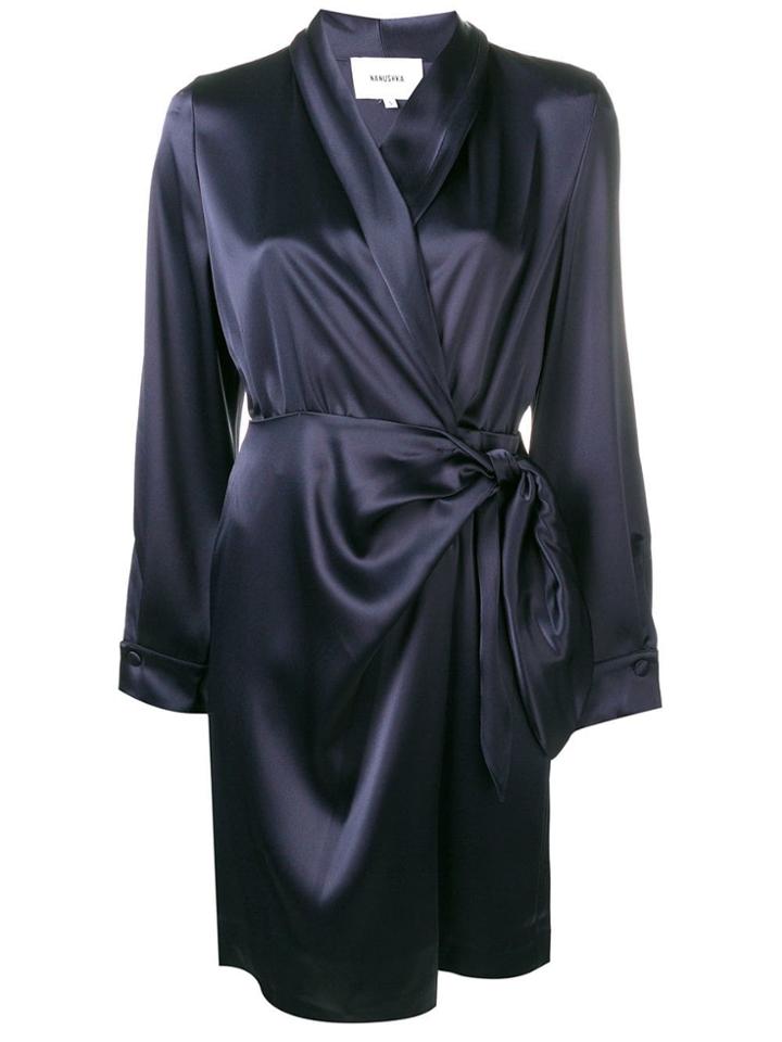 Nanushka Siwa Wrap Dress - Blue
