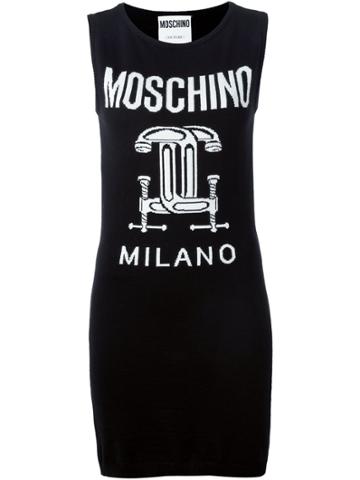 Moschino Interlocking C-clamp Knitted Dress - Black
