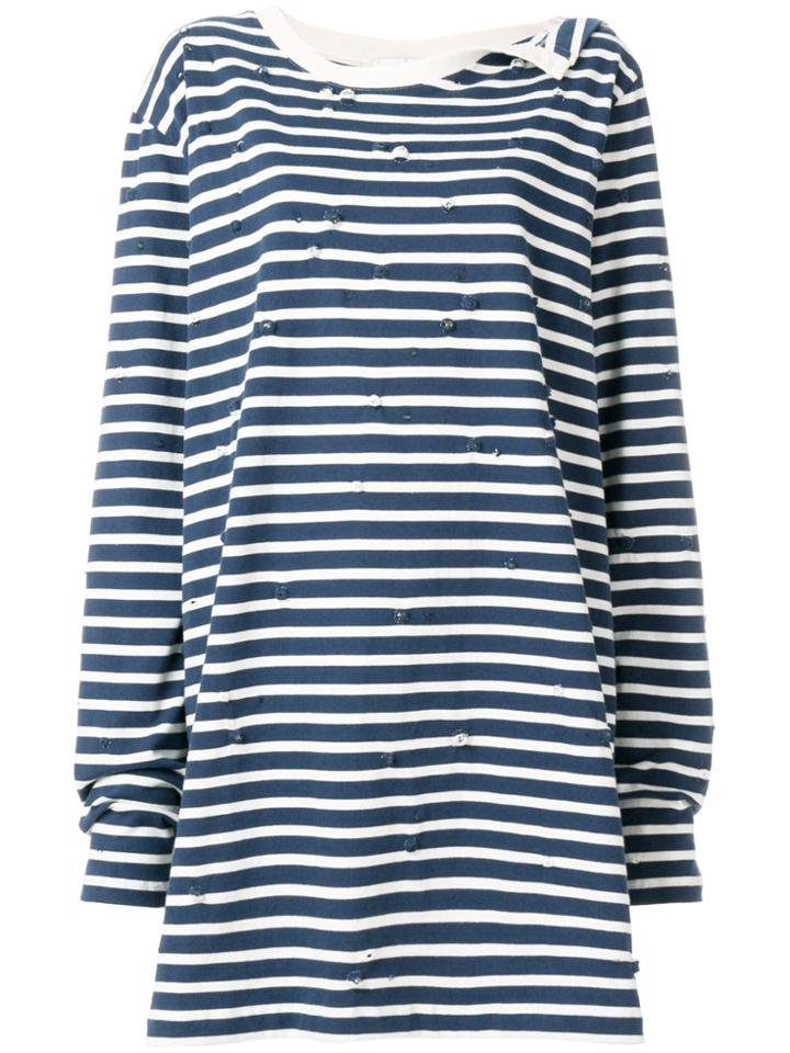 Faith Connexion Striped T-shirt Dress - Blue