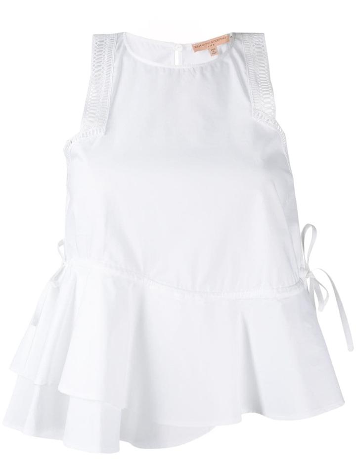 Ermanno Scervino Ruffled Hem Vest Top - White