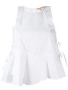 Ermanno Scervino Ruffled Hem Vest Top - White