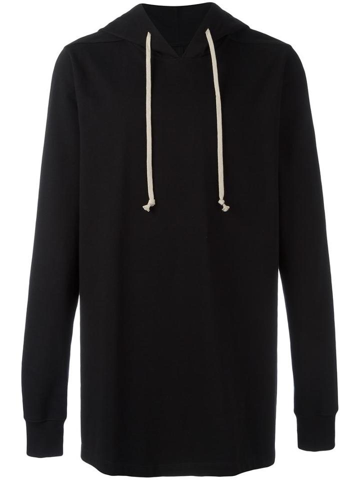 Rick Owens Long Length Hoodie, Men's, Size: Small, Black, Cotton