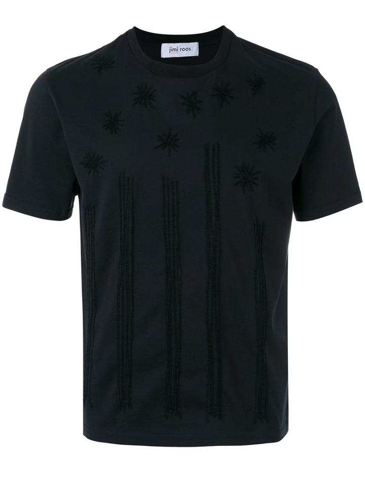 Jimi Roos Star Embroidered T-shirt, Men's, Size: Large, Black, Cotton