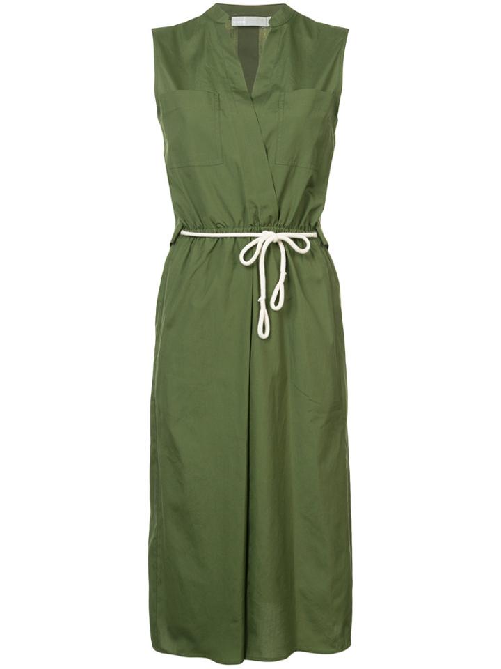 Vince Rope Belt Wrap Dress - Green