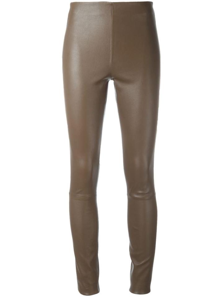 By Malene Birger 'elenasoo' Slip-on Skinny Trousers, Women's, Size: 38, Brown, Calf Leather