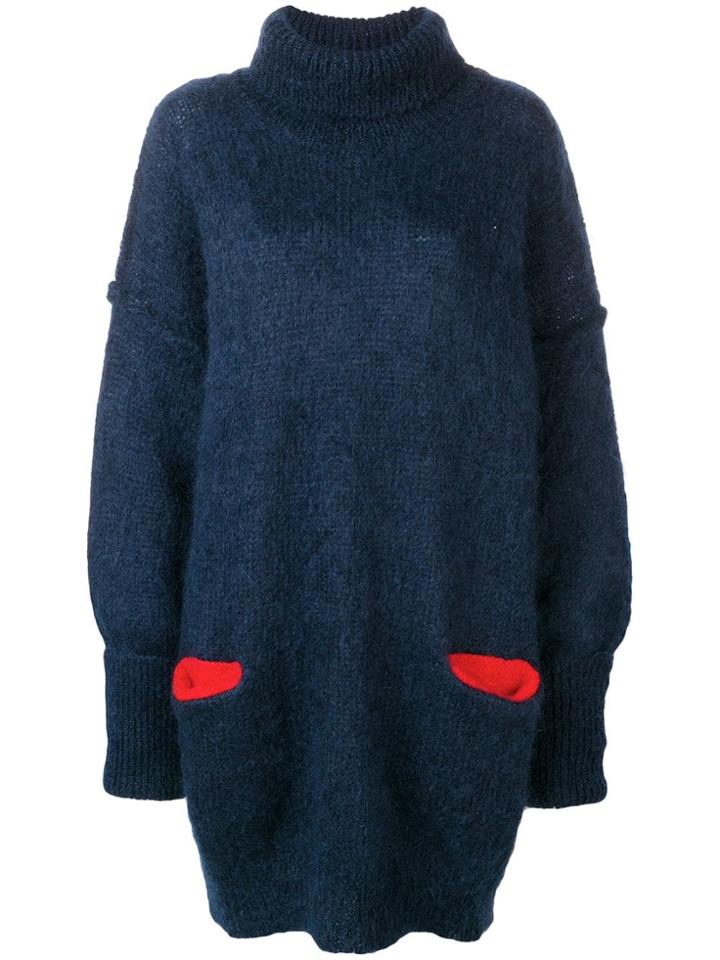 Maison Margiela Oversized Knitted Dress - Blue