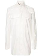 Rick Owens Button Mock Collar Shirt - White