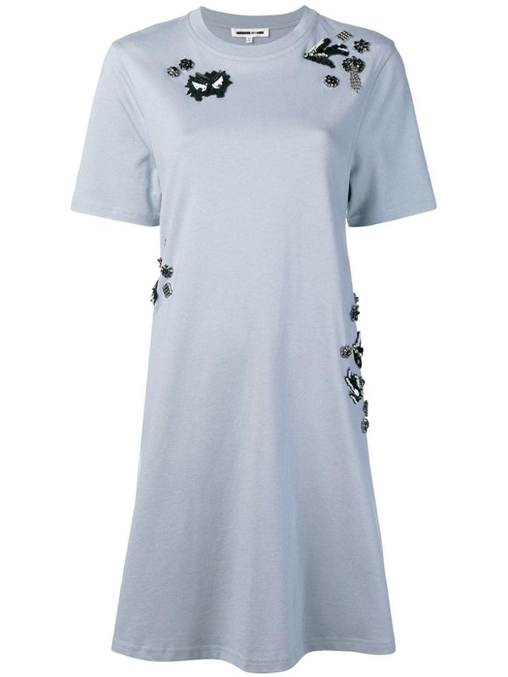 Mcq Alexander Mcqueen Embellished T-shirt Dress - Blue