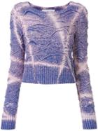 Faith Connexion Tie-dyed Cropped Sweater - Purple