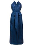 Kalita Tie Waist Maxi Dress - Blue