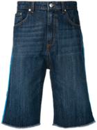 Msgm Cut Off Denim Shorts - Blue
