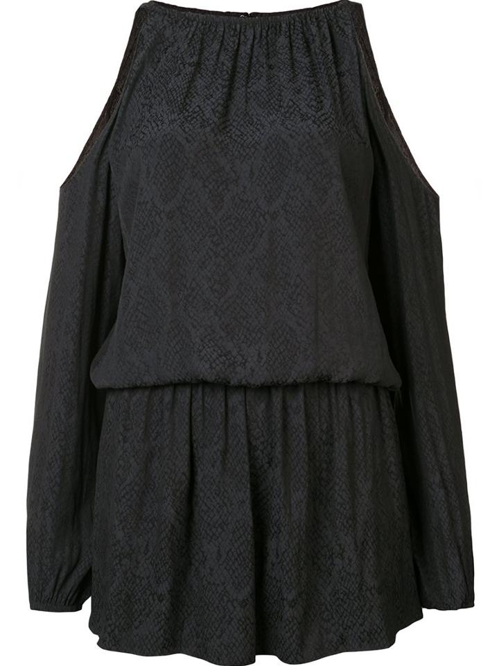 Ramy Brook Cold Shoulder Draped Dress, Women's, Size: Xs, Black, Polyester