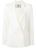 Etro Double-breasted Blazer, Women's, Size: 46, White, Spandex/elastane/acetate/viscose