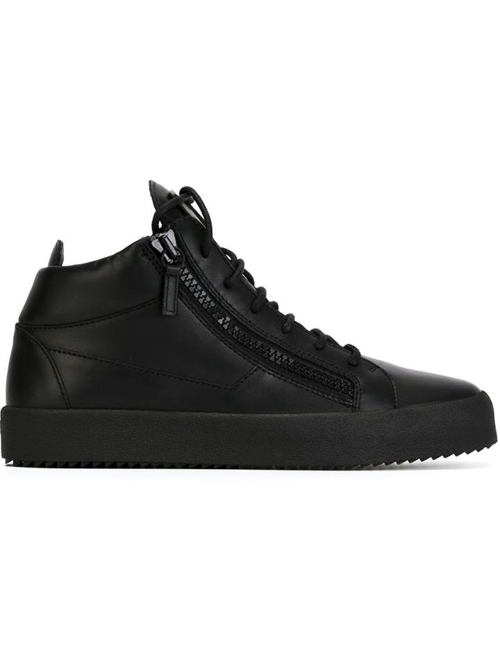 Giuseppe Zanotti Design Kriss Hi-top Sneakers, Men's, Size: 42.5, Black, Leather/rubber