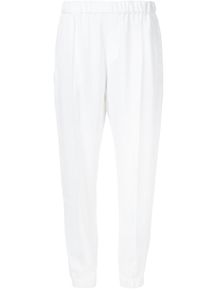 Baja East Tapered Trousers, Women's, Size: 4, White, Polyester/triacetate