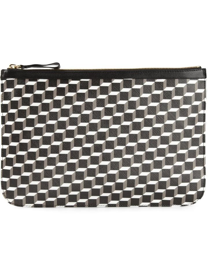 Pierre Hardy 'cube' Clutch, Women's, Black, Calf Leather