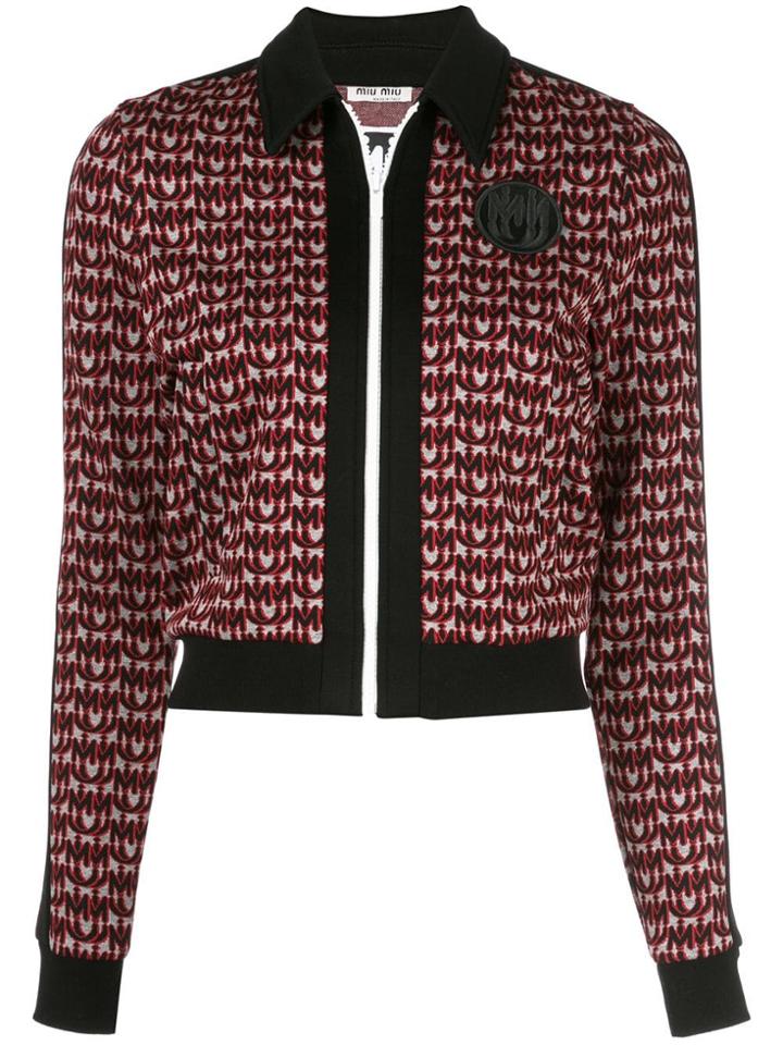 Miu Miu Monogram Zipped Sweatshirt - Multicolour