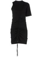 Faith Connexion Asymmetric Draped Cotton Jersey Dress - Black