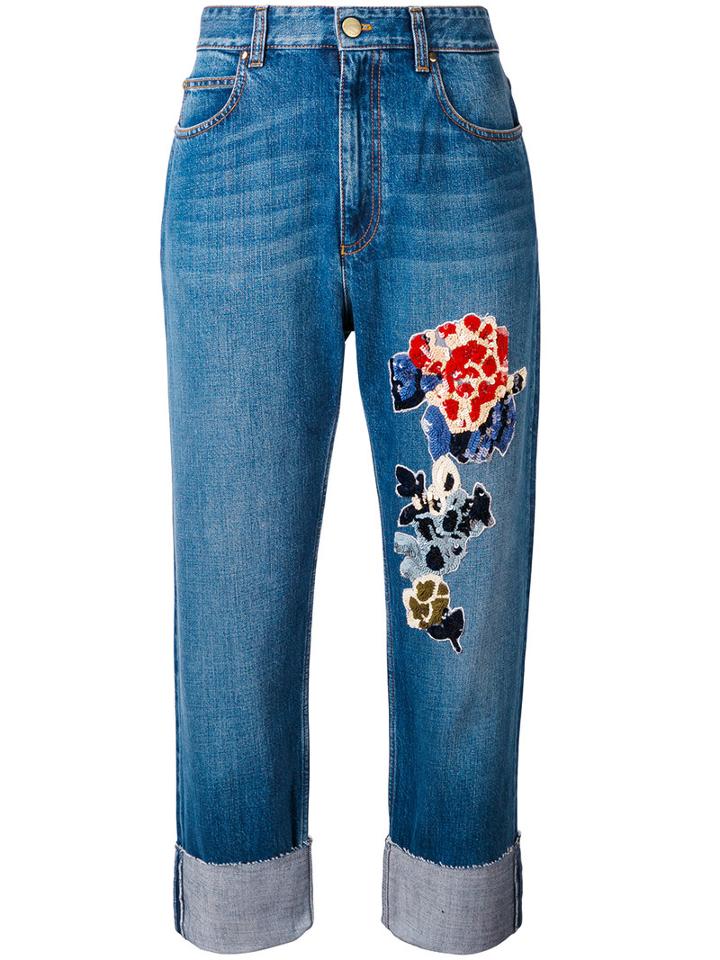 Sonia Rykiel - Sequin Embellished Jeans - Women - Cotton/polyamide/lyocell/pvc - 36, Blue, Cotton/polyamide/lyocell/pvc