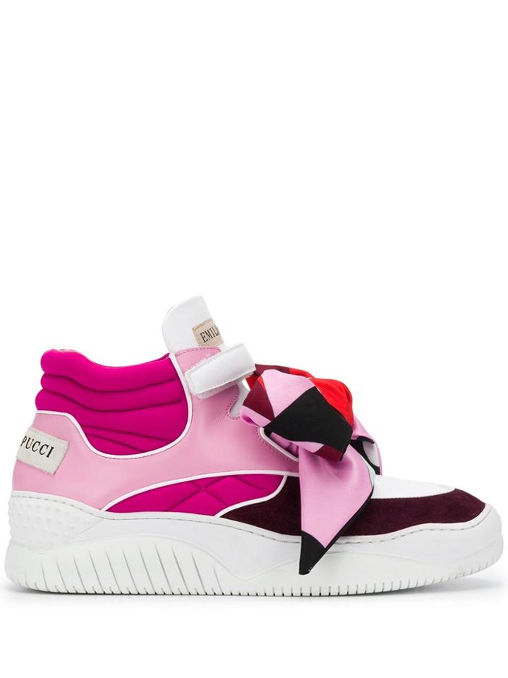Emilio Pucci Colourblock Hi-top Sneakers - Pink