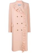 Msgm Coat With Ruffled Detail - Pink