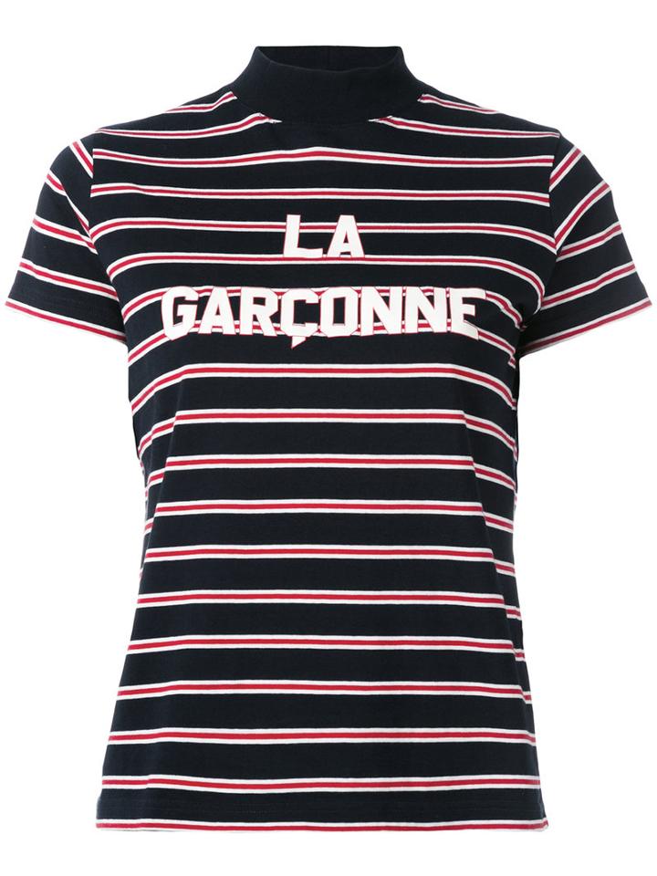 Harmony Paris - Printed Stripe T-shirt - Women - Cotton - M, Blue, Cotton