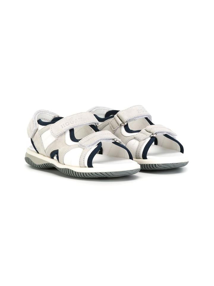 Hogan Kids Velcro Fastening Sandals, Boy's, Size: 24, White